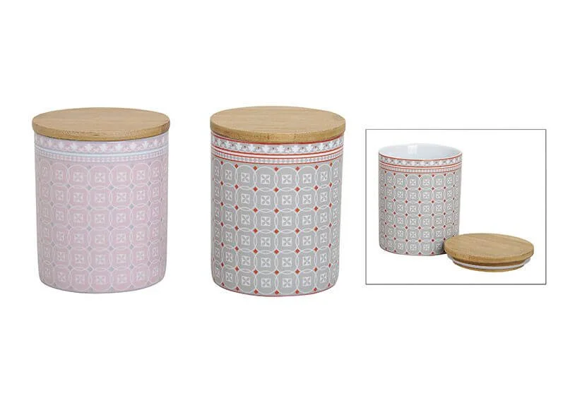 Vorratsdosen im Retro Design aus Porzellan Ø 10cm Höhe  12cm - 2er Set