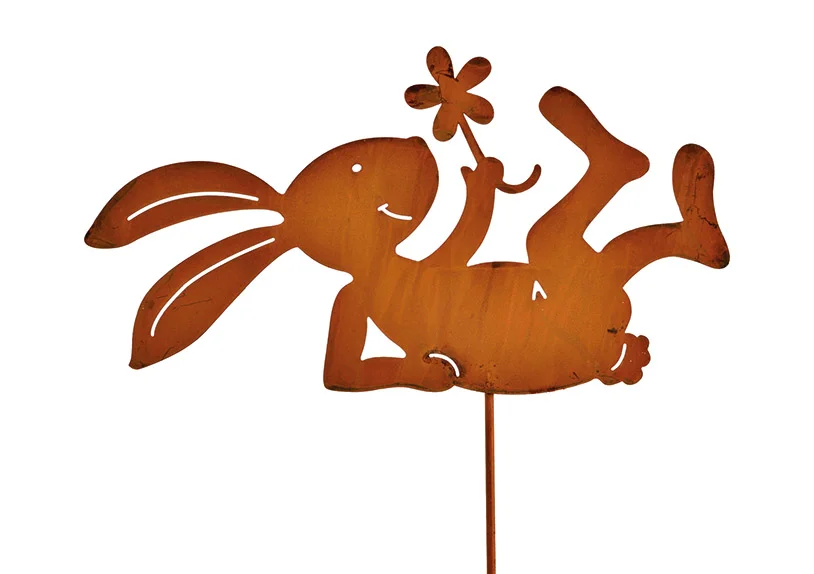 Stecker "liegender Hase" aus Metall (B/H) 25x79cm
