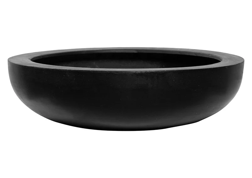 Blumenschale aus Fiberstone in Schwarz - Ø 34cm x H 10cm