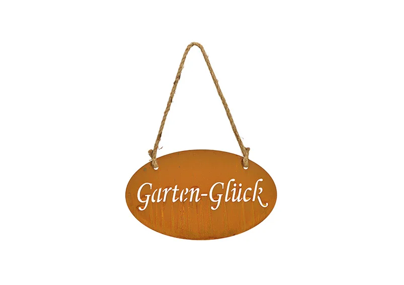 Schild / Hänger "Garten-Glück" aus Metall (B/H) 30x18cm