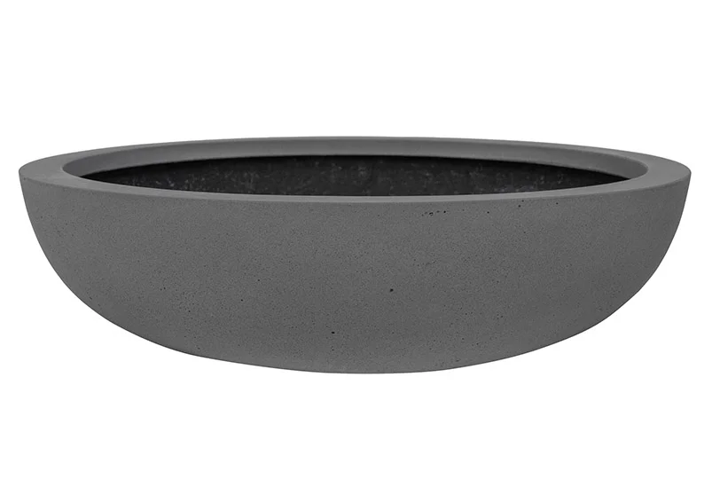 Blumenschale aus Fiberstone in Grau - Ø 44cm x H 12cm